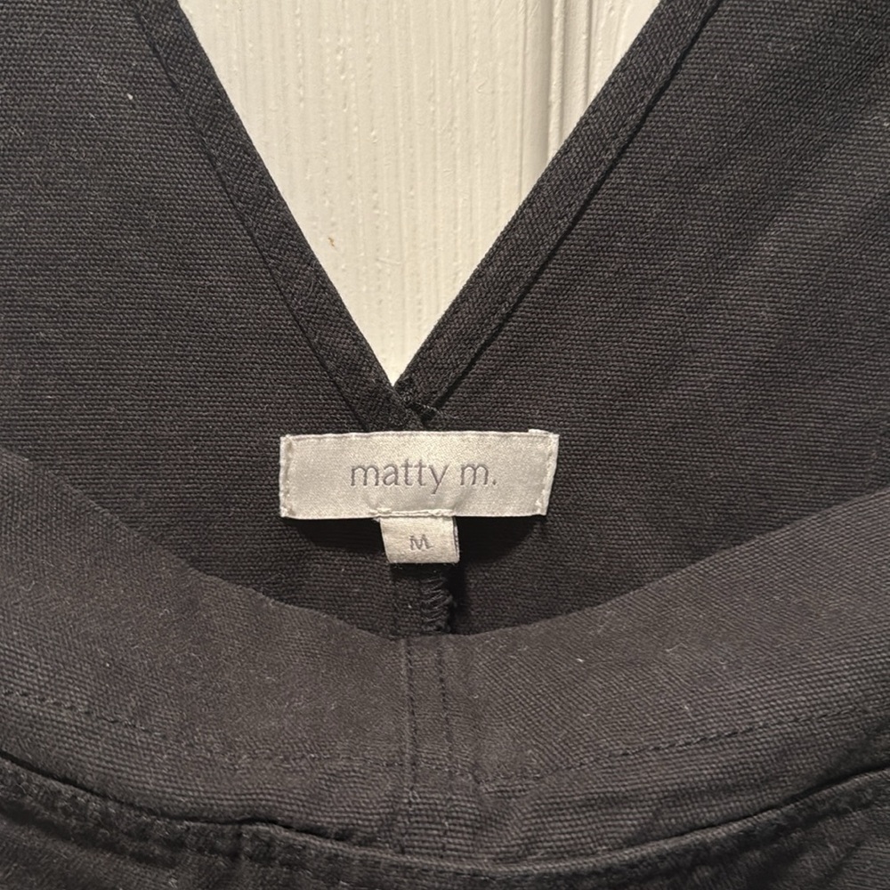 Matty M Women's Black Denim Overalls - Picture 4 of 5